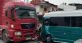 Konya'nın merkezinde hafriyat yüklü kamyon ile minibüs çarpıştı: 10 yaralı