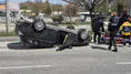 Konya'da kontrolden çıkan otomobil takla attı: 2 yaralı