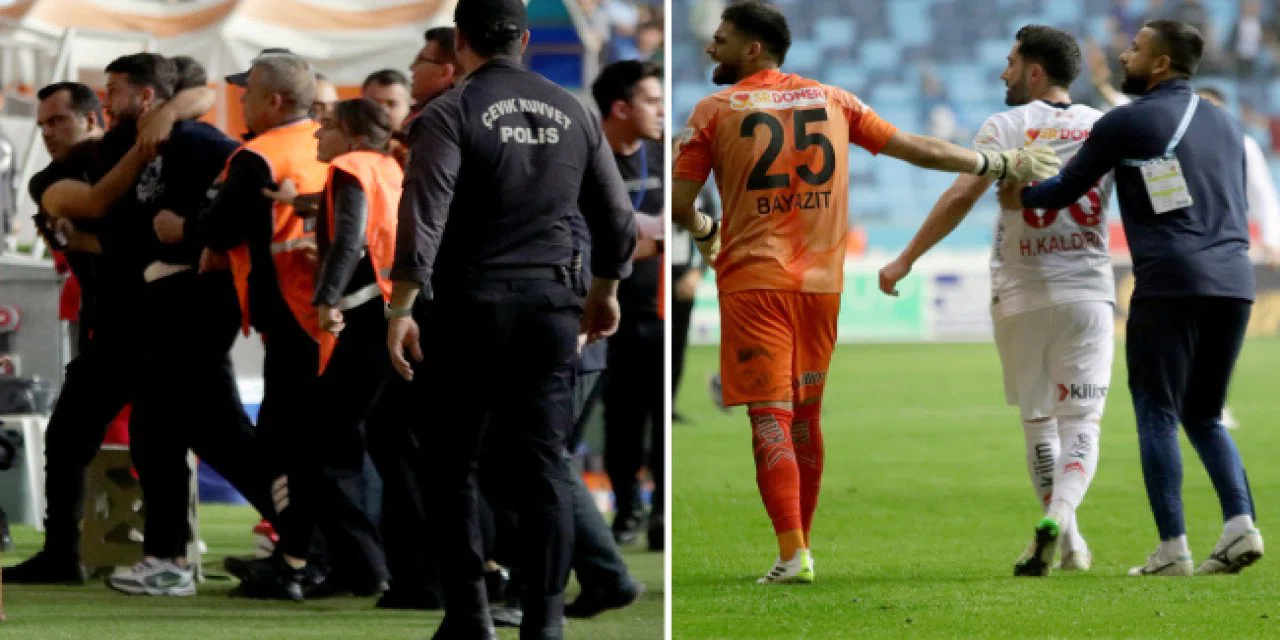 Adana'da taraftar sahaya girdi