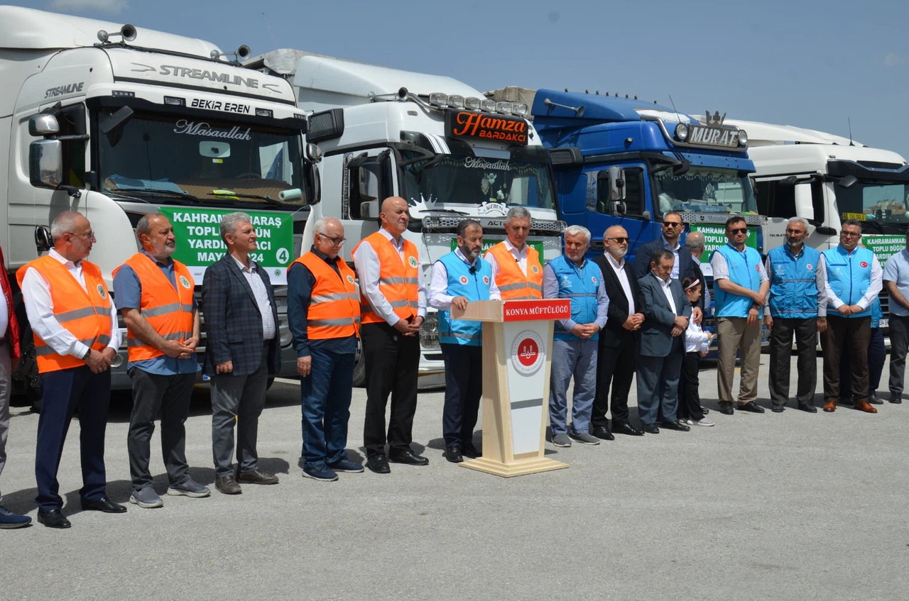 Konya'dan Tırlar Kahramanmaraş'a mutluluk için yola çıktı