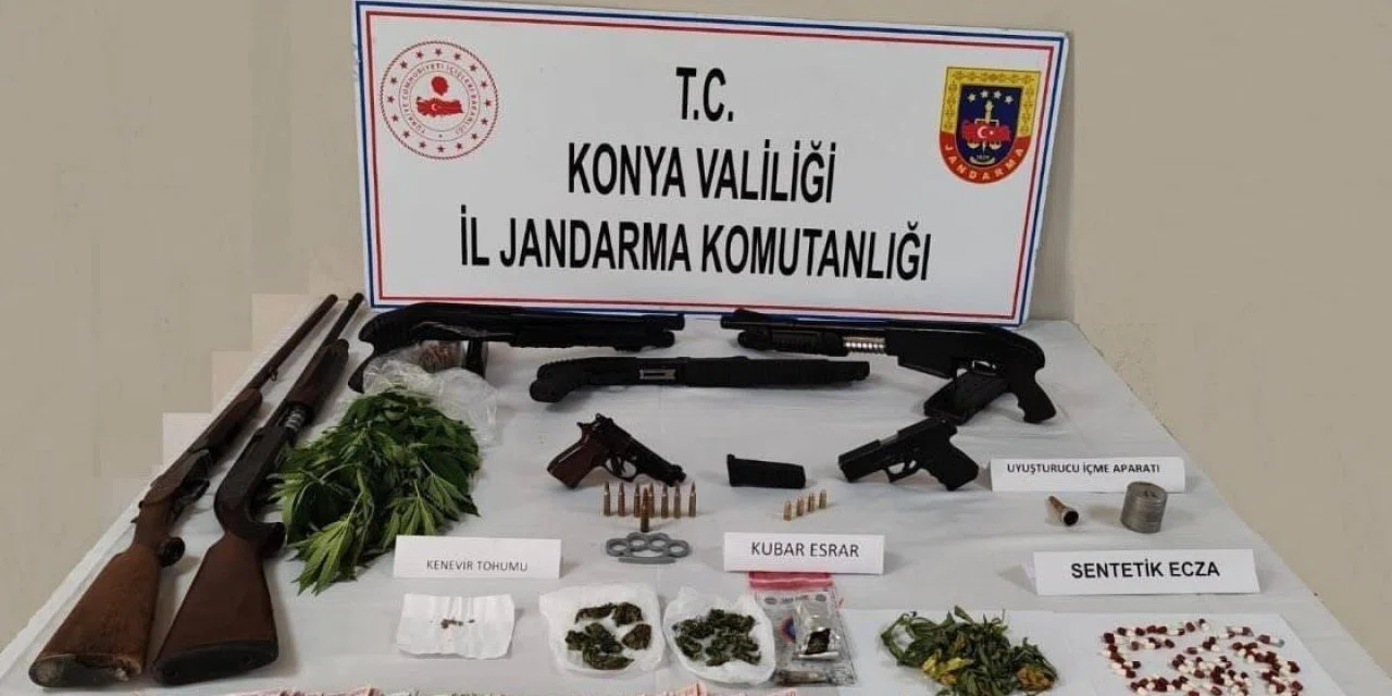 Konya'da uyuşturucu madde imal ve ticareti yapanlara operasyon: 2 gözaltı