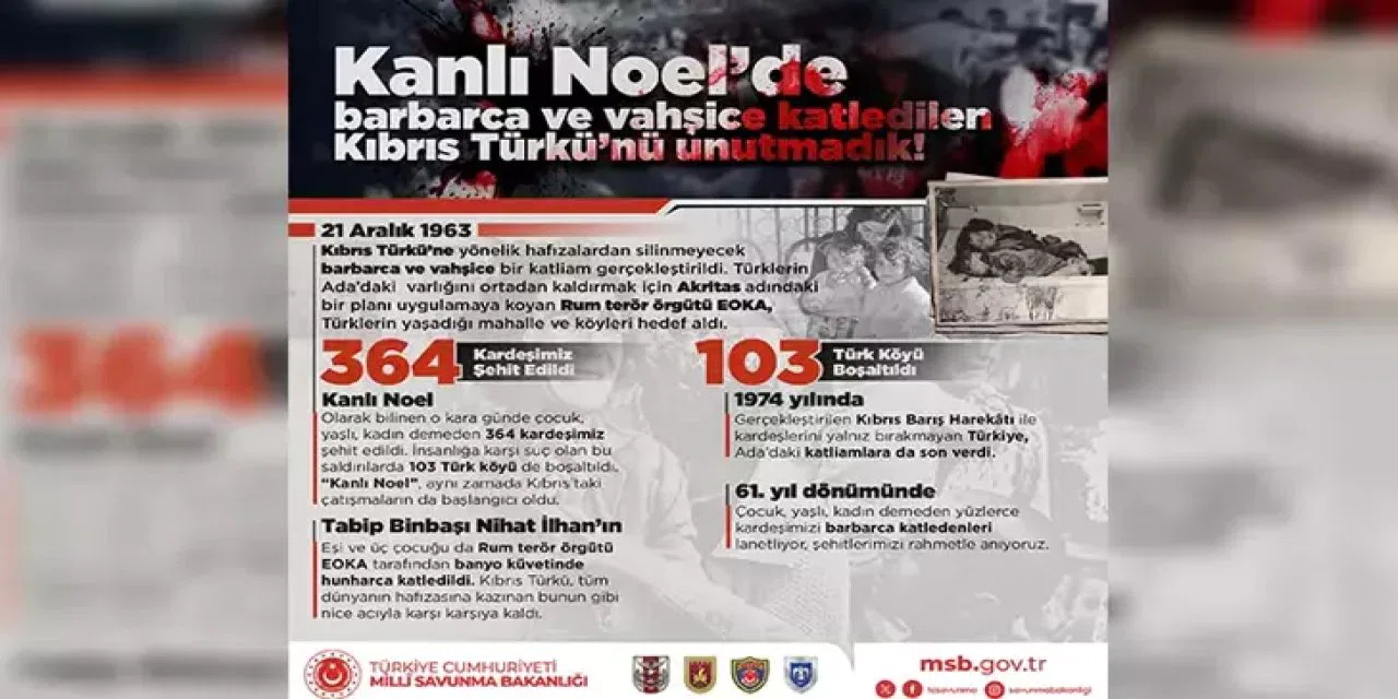 Bakanlık, 'Kanlı Noel' katliamını kınayarak şehitleri rahmetle andı