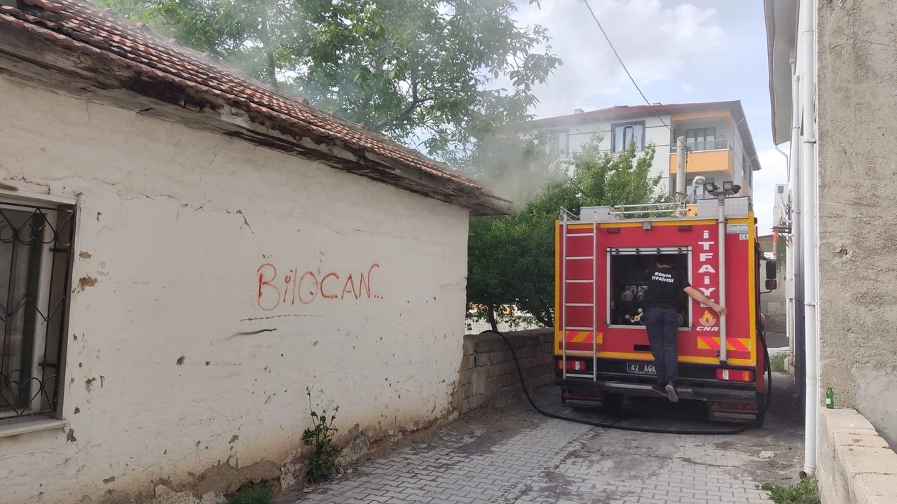 Konya'da müstakil evde yangın