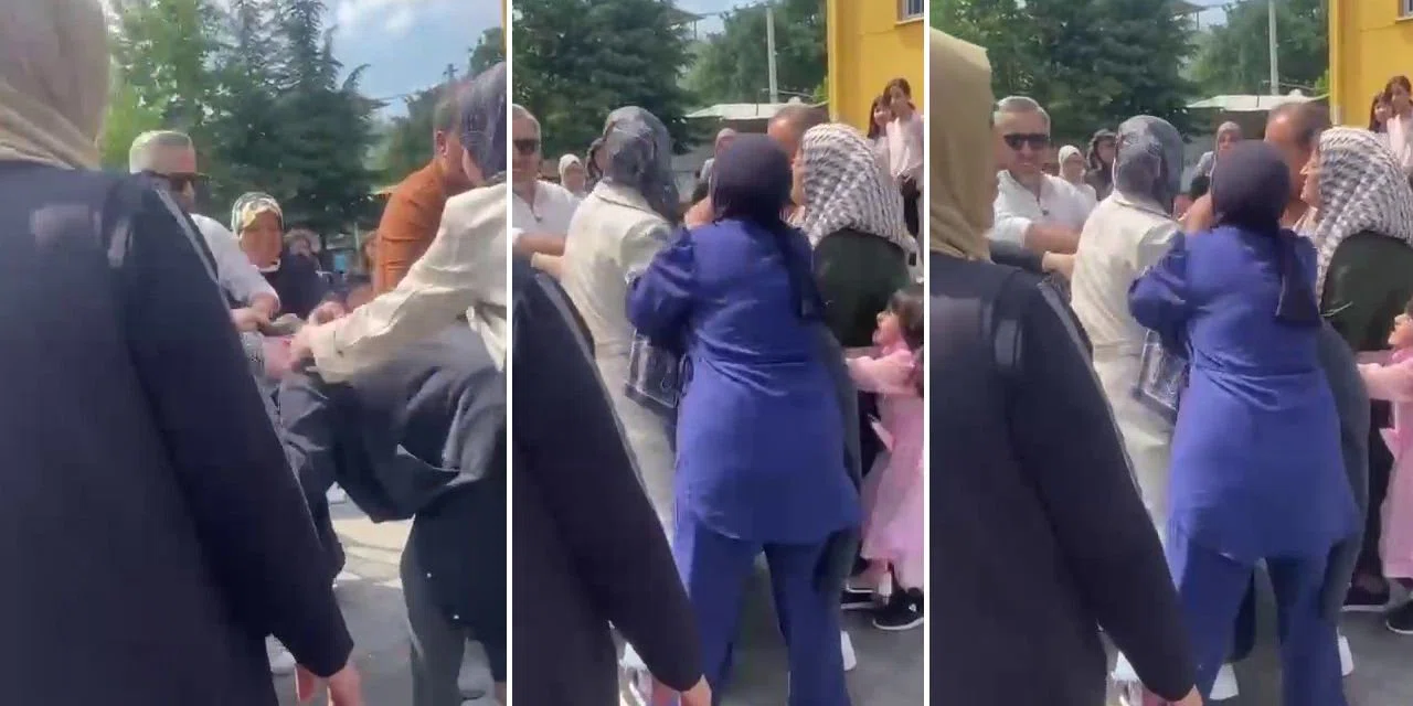 Skandal görüntüler: Okuma bayramında kadınlar birbirine girdi