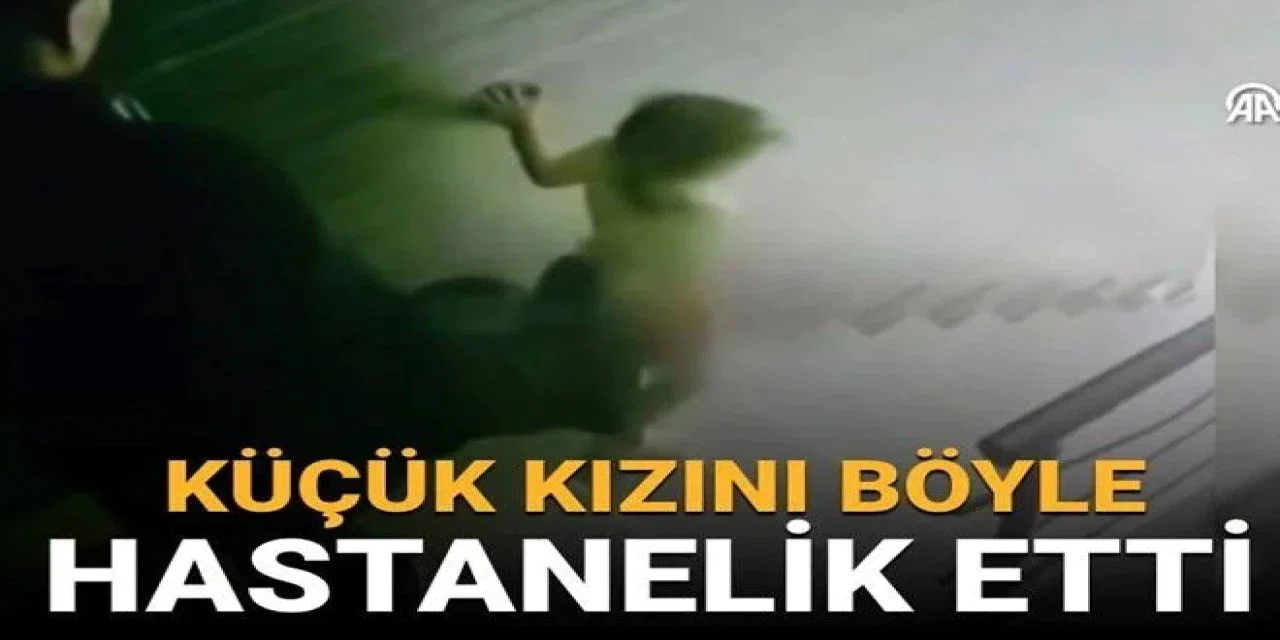 Merdivende çocuğunu tekmeleyen cani baba gözaltına alındı