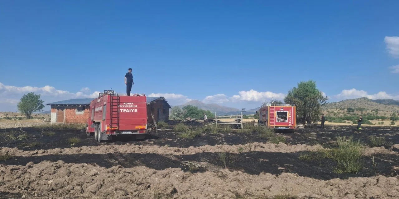 Konya'nın o ilçesindeki yangın az daha faciaya dönüşecekti