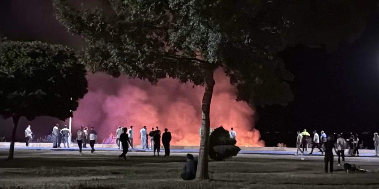 Konya Beyşehir Gölü kenarında korkutan yangın