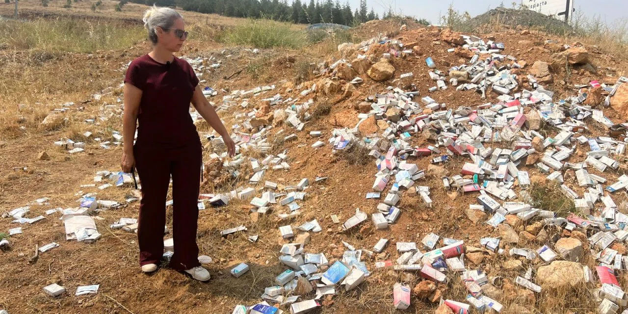 Konya'da Milli servet boş araziye atıldı. Yüzlerce ilaç telef edildi