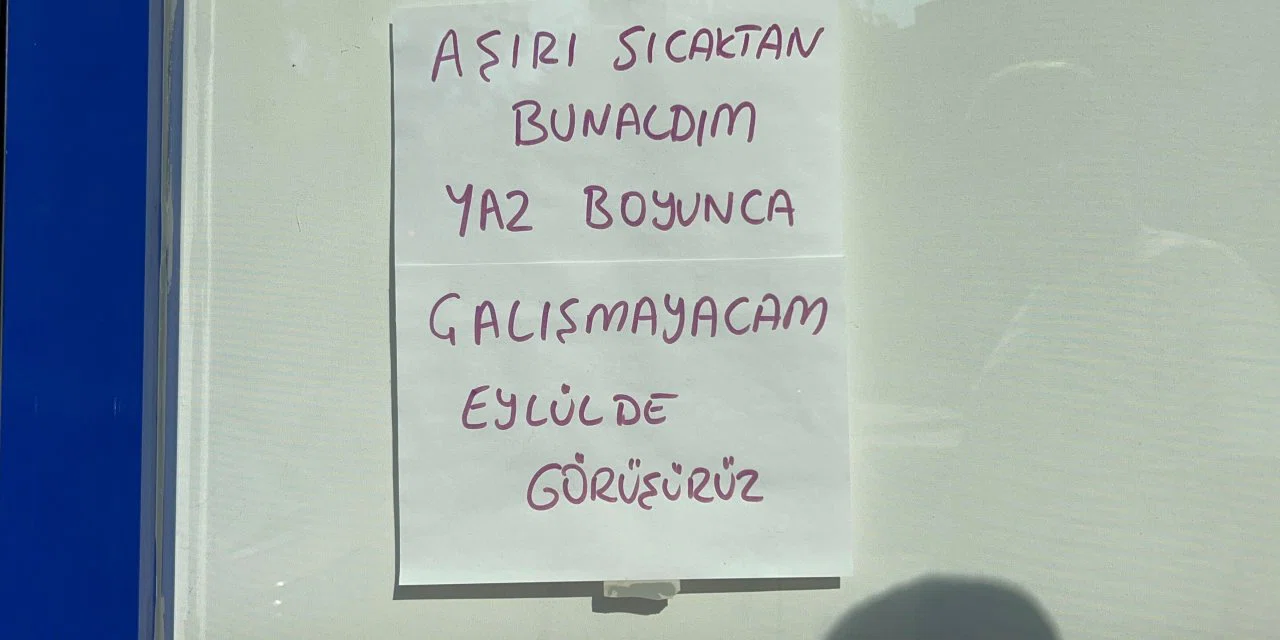 Termometre 45'i aştı, esnaf böyle kepenk kapattı