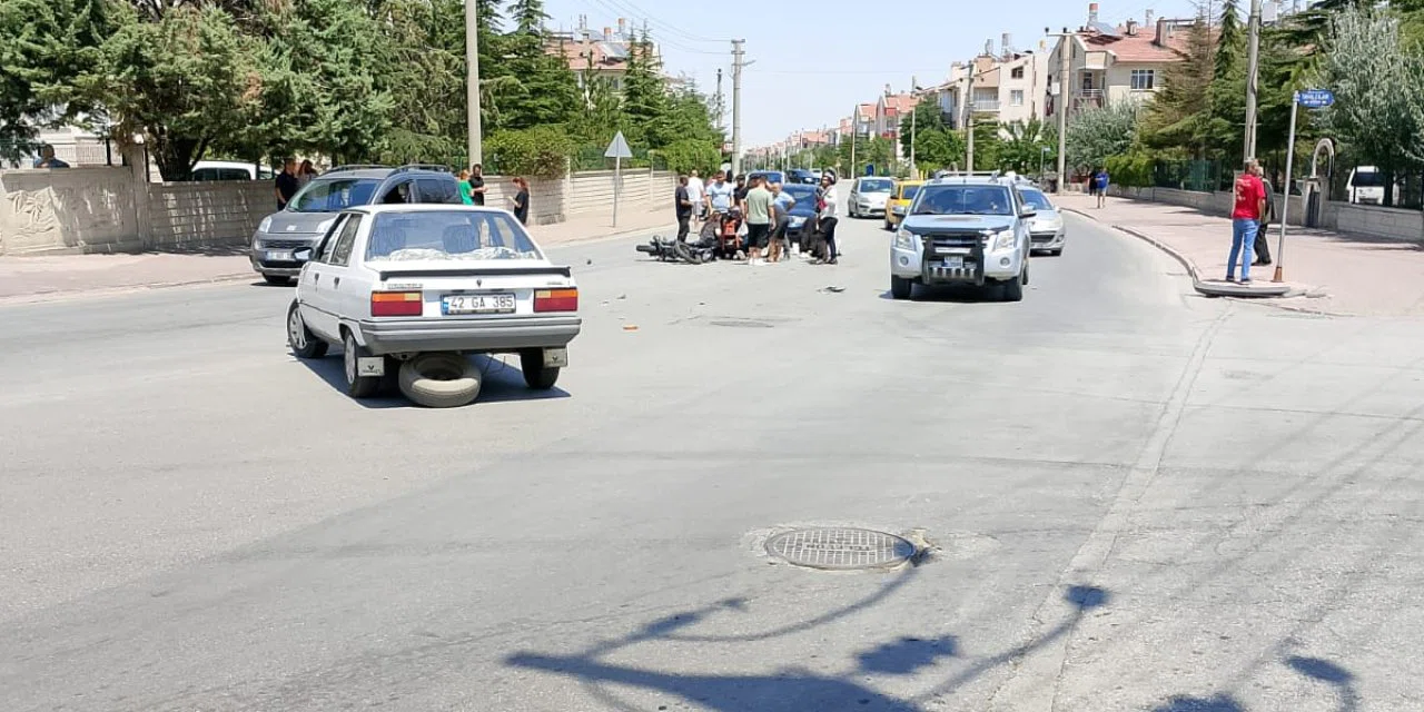 Konya’da motosiklet kazası. 2 kadın yaralandı