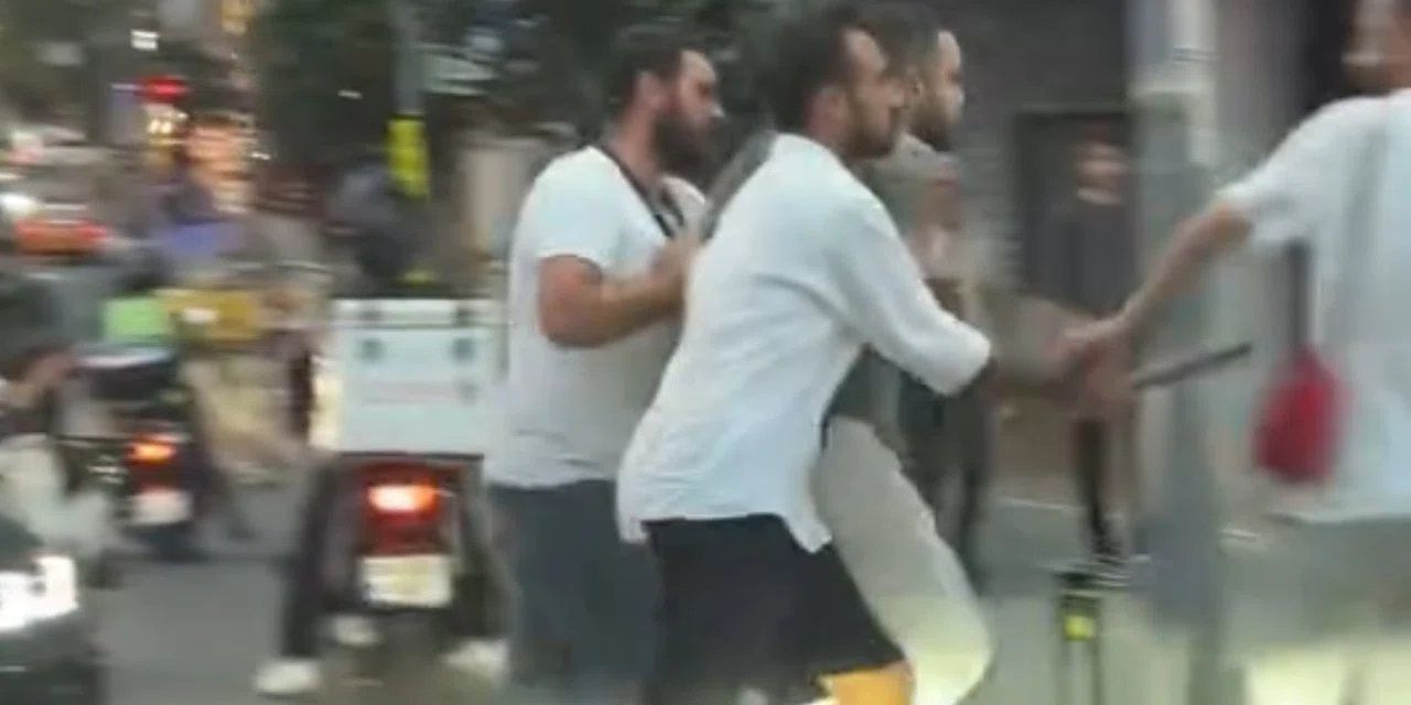 Yol verme kavgasında sopayla kadının üzerine yürüdü