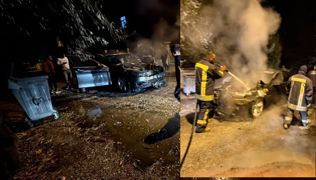 Konya'da seyir halindeki otomobil alev aldı