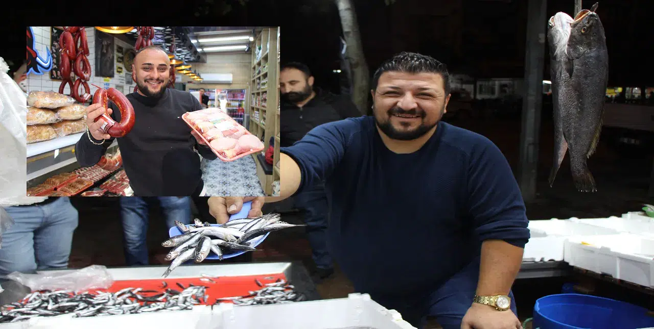 Balıkçı ile kasabın esprili "indirim" kapışması vatandaşa yaradı