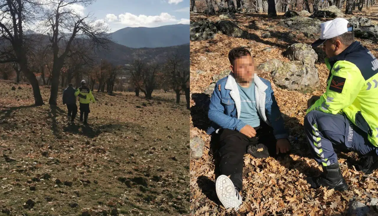 Konya'da dağlık alanda kaybolan genci jandarma buldu