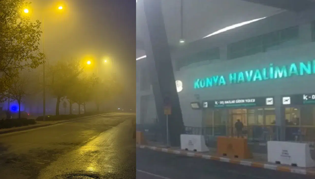 Konya güne sisle uyandı: Uçak seferleri peş peşe iptal ediliyor