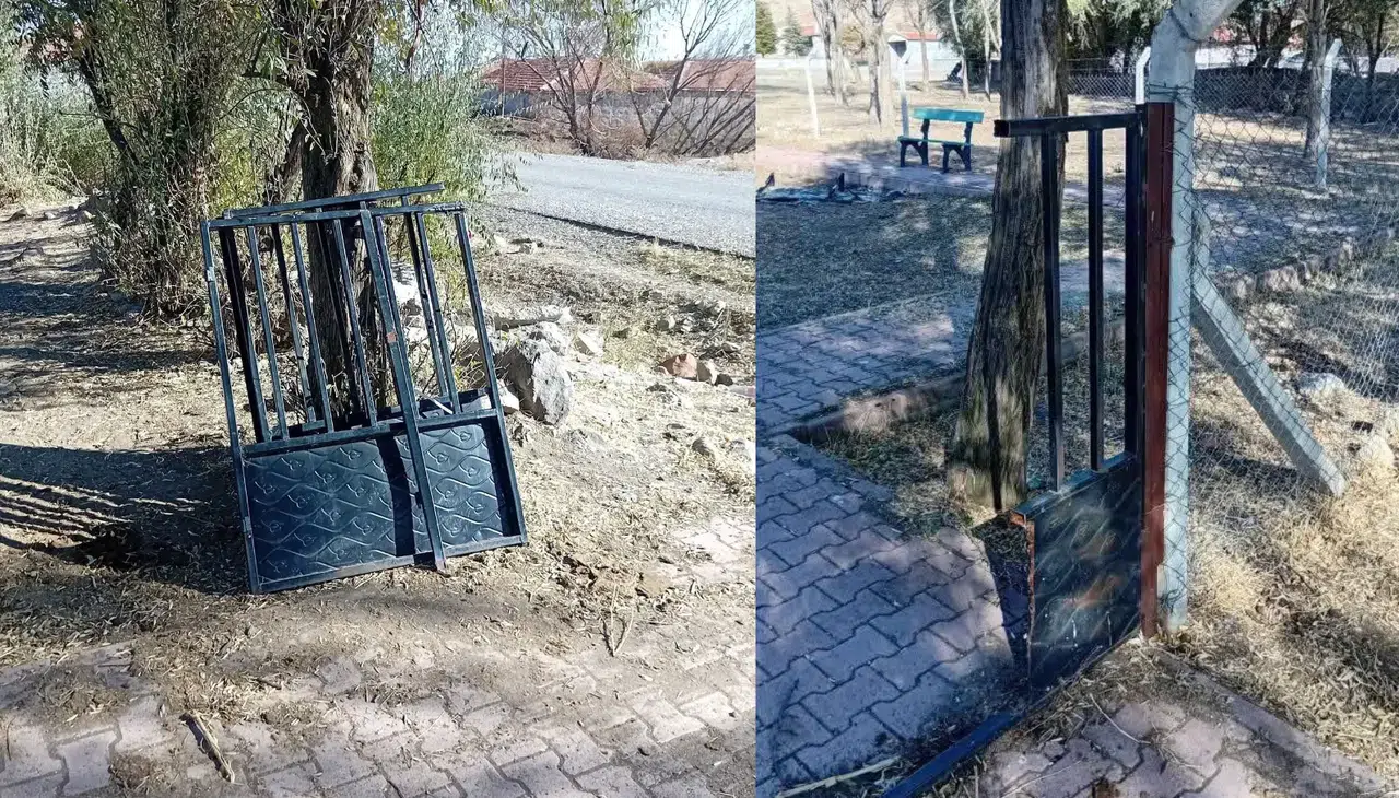 Konya’da parkın demir kapısını kırdılar, muhtar isyan etti