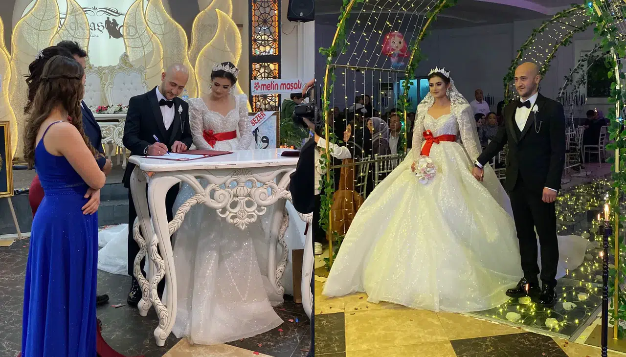 Konya'da hakem çift evlendi: Berna ve Mehmet'ten ömürlük imza