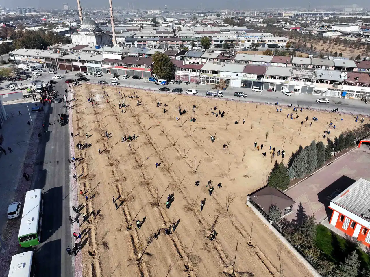 Konya'da fidan harekatı: 10 bin 400 metrekarelik yeni yeşil alan