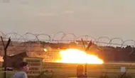 F-16 savaş uçağı düştü: Uçak bir anda alev aldı