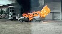 Konya'da otomobil yangını paniğe neden oldu