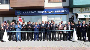 Karatay Muhtarlar Derneği'nin yeni binası için kurdele kesildi