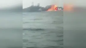 Adeta deniz yandı: Doğal gaz tesisi alevlere teslim oldu