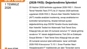 YKS 1 soru iptal, 1 sorunun şıkkı değişti