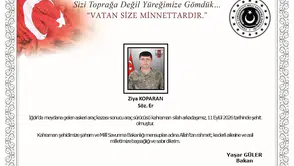 Er Ziyar Koparan'dan acı haber geldi: Kızılpınar Mahallesine şehit ateşi düştü