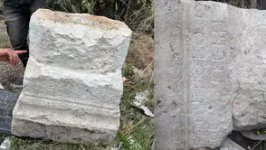 Konya’da tarihi eser hırsızlığı: Roma dönemine ait kaideyi kepçeyle söktüler