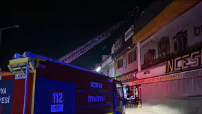 Konya'da iş yerinin bacasında çıkan yangın korkuttu