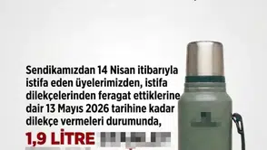 İstifa etme 2 litrelik termosu al: Sendikadan bedava termos atağı