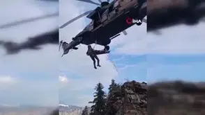 Filmleri aratmayan sahne: Yaylada yaralanan vatandaş helikopterle kurtarıldı