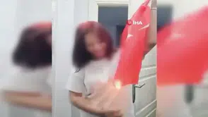 Türk bayrağını yakmıştı: O kız çocuğuna dikkat çeken ceza