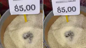 Markette mide bulandıran görüntü: Pirinçten kedi dışkısı çıktı