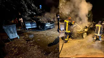 Konya'da seyir halindeki otomobil alev aldı