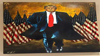 Ne yapmaya çalışıyor? Trump'ın yeni portresi Beyaz Saray'a asıldı