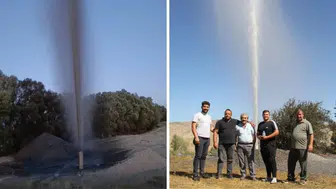 İneklerine su içirmek için sondaj yaptı yeraltından fışkıranla şok oldu