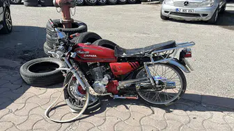 Konya'da motosiklet pert oldu