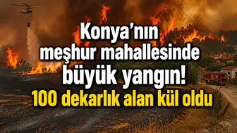 Konya’nın meşhur mahallesinde büyük yangın! 100 dekarlık alan kül oldu