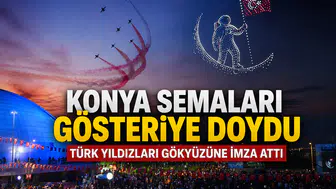Konya semaları gösteriye doydu: Türk Yıldızları gökyüzüne imza attı