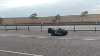Konya'da motosiklet devrildi: Yabancı uyruklu sürücü yaralandı