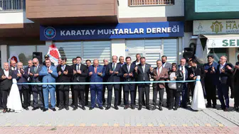 Karatay Muhtarlar Derneği'nin yeni binası için kurdele kesildi