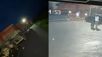 Konya'da pancar yüklü traktöre tır çarptı, şeker pancarları yola saçıldı