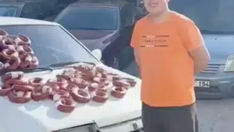 Otomobilini 100 kilo dana sucuğuyla takas etti