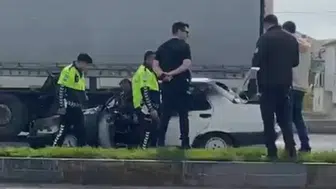 Konya'da seyir halindeki otomobilde yangın