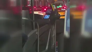 Toplu taşıma otobüsünde şok: Şoför otobüsü böyle sürdü