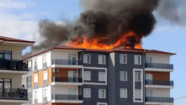 Konya'daki yangının ardından apartman sakinleri mağdur
