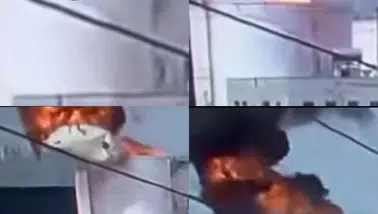 Korkunç olayın merkezindeydi: İşçinin hayatını kaybettiği patlama anı