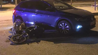 Konya'da otomobille motosiklet çarpıştı