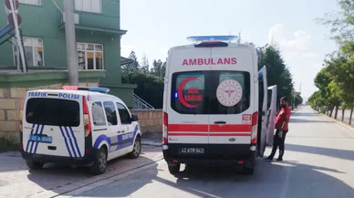 Konya'da kontrolden çıkan elektrikli bisiklet devrildi